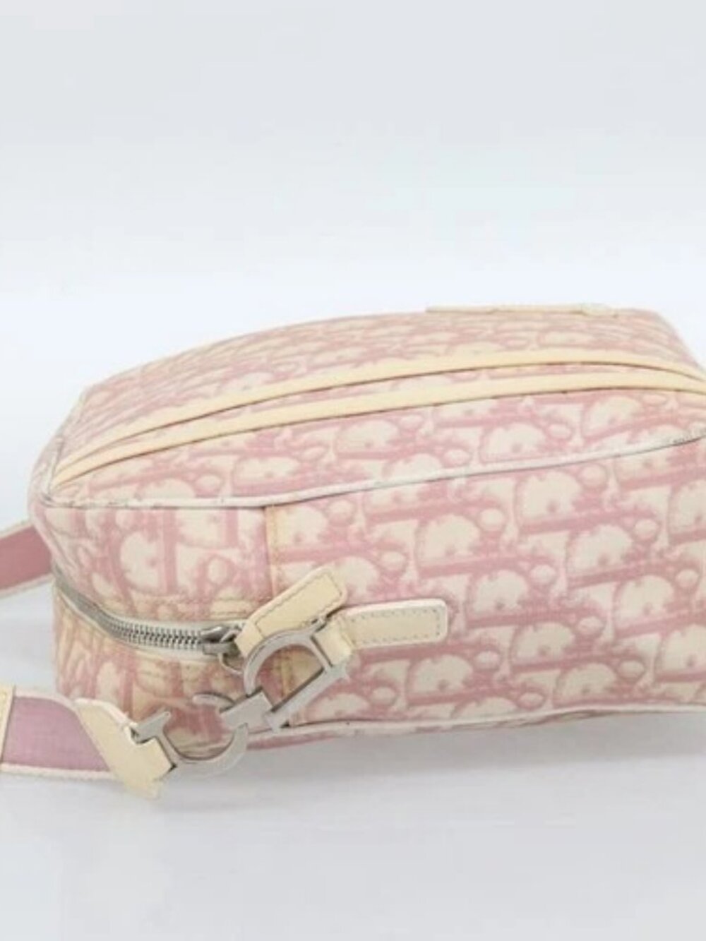 Christian Dior Trotter Canvas Shoulder Bag PVC Pink Silver Auth BA13409 - Picture 3 of 16